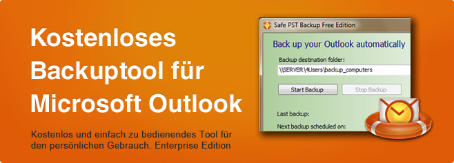 Safe PST Backup - Kostenloses Backuptool für Microsoft Outlook. 