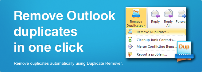 Duplicate Remover - Remove Outlook duplicates in one click.