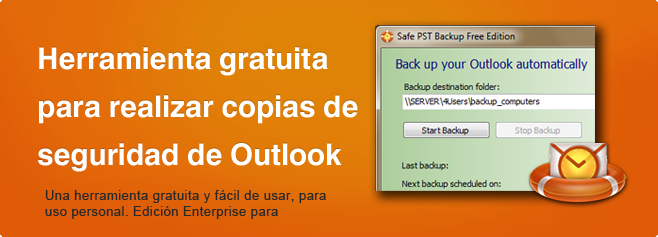 Safe PST Backup - Herramienta gratuita para realizar copias de seguridad de Outlook