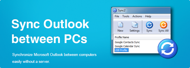 Sync2 - Sync Outlook between PCs.